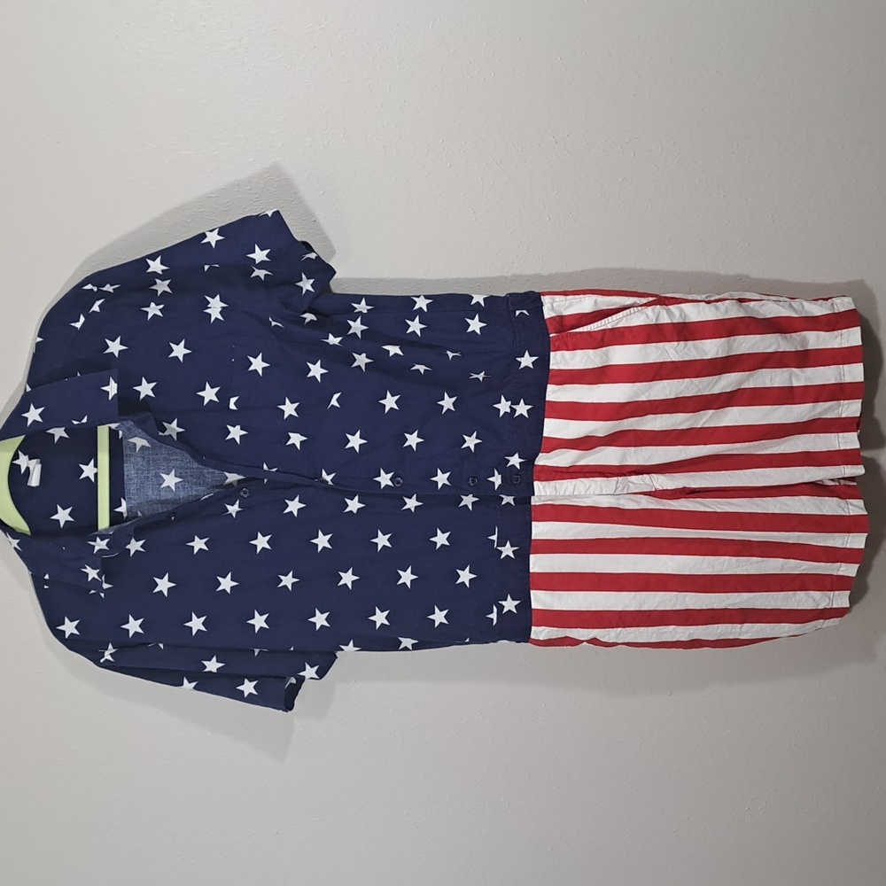 Well Worn L Rodeo Clown Uncle Sam Patriotic Mens Jumpsuit L American Flag Romper